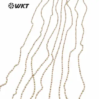 WT-RBC156 Ženske rainbow barva 2 mm drobne steklene kroglice verige večerji elegantna pisane miyuki ogrlica verige roko, da verige