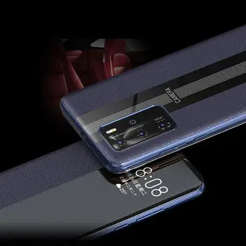 Huawei P40 Pro Pravega Usnja Primeru Vpower Luksuzni Smart View Window Usnja Flip Primerih Za Huawei P40 / P40 Pro Telefon Zajema
