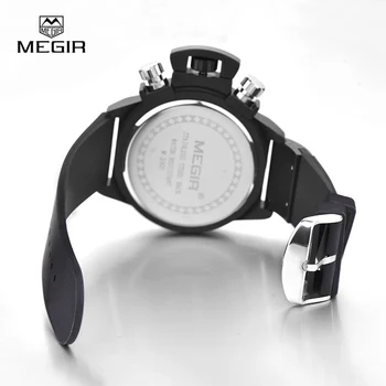 MEGIR2002 Moda nepremočljiva quartz uro za moške športne teče silikonski quartz kronograf zapestje gledati človek brezplačna dostava