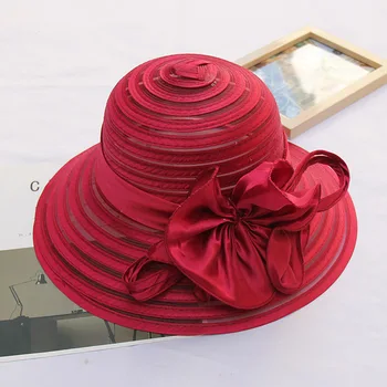 MIARA.L 2019 novo crystal fabric mesh odtenek klobuk velike eave ženske cvetna nedelja klobuk poletje, sonce klobuk