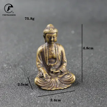 Kip bude retro čistega bakra Tathagata Kiparstvo Hindujski Fengshui Figur Meditacija Mini Doma Dekor Obrti Dekorativni