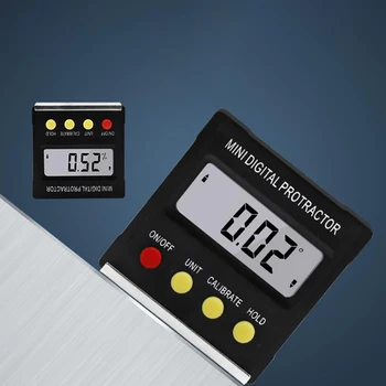 Črna Mini 360-Stopinjski Digitalni Inclinometer Elektronski Pobočju Ravni Merilnikom. Magnetni Osnove Orodja Za Merjenje Magnetnih Kota Vladar