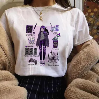 Ženske Ullzang Srčkan T-shirt Grunge Estetske Grafični Tshirt 90. letih Moda Vrh Tees Ženski Bilie Eilish T Shirt Harajuku Majica s kratkimi rokavi