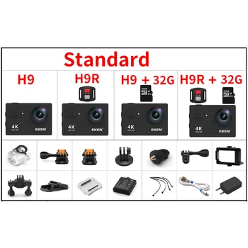 Original EKEN H9 H9R delovanje Fotoaparata Ultra HD 4K Cam 1080P/60fps WiFi 170D DVR DV Pojdi Video Nepremočljiva Pro Snemanje Šport Cam