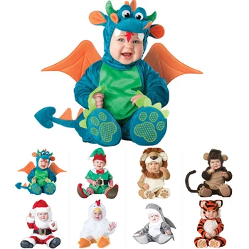 Dobra Kakovost Nov Prihod Baby Fantje in Dekleta Halloween Dinozaver Kostum, igralne obleke Otroci Kompleti Oblačil Malčka Co-raztezajo Triceratops