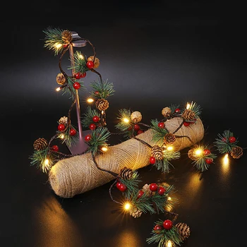 Božič obesek 2M 20Led bakrene žice lučka niz bor cone iglo vila lučka DIY garland svetlobe Božično drevo decoration
