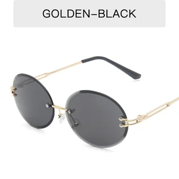 2020 novo rimless cut roba, sončna očala dame retro krog luksuzne blagovne znamke sončna očala ženske mala sončna očala ženske mirrorUV400