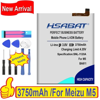 HSABAT 3750mAh Uporaba Baterije za Meizu M5 BA611 Baterije