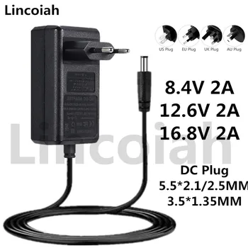 Lincoiah AC 100-240V DC 8.4 PROTI 12,6 V 16.8 V 2A 2000ma Adapter za Napajanje Polnilec za 2S 3S 4S 18650 Li-ion, Litij-ionska Baterija
