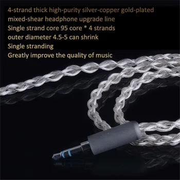 HI-fi Slušalke Kabel 3,5 mm Jack za MMCX Priključek za Slušalke Silver Plated AUX 3,5 mm za 0.78 OCC Zamenjajte Žice Za Shure C303
