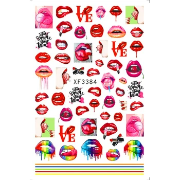 12Sheets/Set Nail Art Nalepke Za Ženske, Dekleta, Nohtov Art Nalepke za Dekoracijo Dobave Seksi Dama Ljubezen Poljub Ustnice Vzorec Design Nasveti