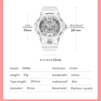 SMAEL Nova Zunanja športen Bedeti Men ' s Top blagovne Znamke Luksuzni Multi-funkcijska Digitalna Quartz uro Moda za Moške Ure Relojes Hombre