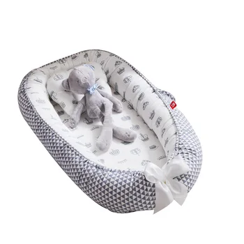 Babynest Newborn Baby Nest Posteljo Prenosne Posteljice Potovanja Posteljo Tissu Coton Baby Nestje Baby Salon Zibelka Odbijač z Blazino Blazine