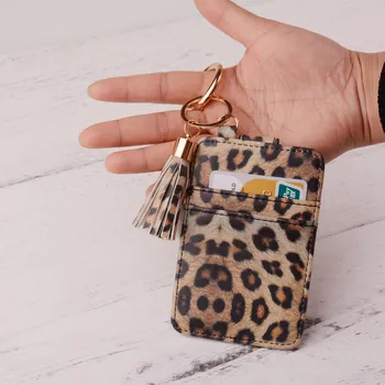 2021 Nove Vroče Prodati Keychain Vrečko Leopard Kača Denarnice PU Usnje Tassel Kartico Vrečko za Ženske Moški Modni Zapestnica Keychain Nakit