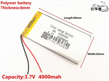3,7 V: 4000 mah 605090 PLIB polimer litij-ionska / Litij-ionska baterija za GPS, PSP DVD
