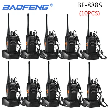 10PCS Baofeng BF-888S Walkie Talkie 888s 5W 16 Kanalov 400-470MHz UHF FM Sprejemnik, dvosmerni Radijski Comunicador Prostem Dirke