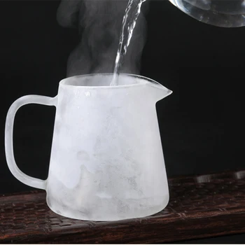 Toplotno odporna prozornega stekla čaj pot pošteno pokal cha hai,ročno kung fu čajne skodelice teaset gongdao Točk čaja ware z ročajem