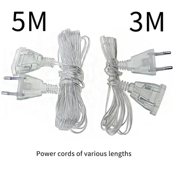 3M 5M vtičnica za napajalni kabel podaljšek kabla priključite kabel podaljšek za nizke moči niz zavese Božič, notranja razsvetljava