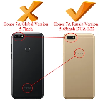Za Huawei Honor 7A Primeru Rusije Verzija DUA-L22 Flip Denarnice Kritje za Funda Huawei Honor 7A DUA L22 Primeru Honor7A 7 Honoe a7