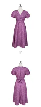 Pas Plus velikost Poletje Obleko Dekleta Boho Stranka Ženski Vintage Obleko vijolične barve Tiskanja čipke Kratkimi Rokavi Ženske Obleke Haljo Vestido