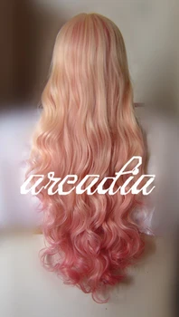 Macross F Sheryl Nome Dolge Valovite Svetlo Blond Pink Dream Ombre Toplotno Odporen Cosplay Kostum Lasulja + Steza + Skp