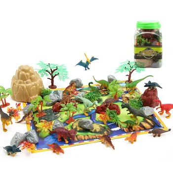 50PCS Jurassic Svetu DIY Simulacije Dinozaver Rastlin Model Nastavite S Scene Zemljevid Dinozaver figuric Igrače Za Otroke, Otroci