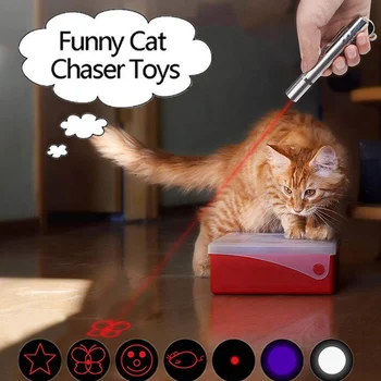 1PCS USB Direct Polnjenje iz Nerjavečega Jekla Mini Polnilna Svetilka Laser Vzorec Vijolično Svetlobo Smešno Mačka, ki se Držijo za Hišne živali Igrače TSLM1