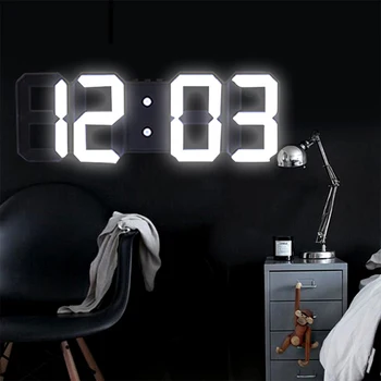 3D LED Stenska Ura Sodobno Oblikovanje Digitalnih Tabela Budilka Night Light Saat reloj de pared Pazi Za Dom Dnevna Soba Dekoracijo