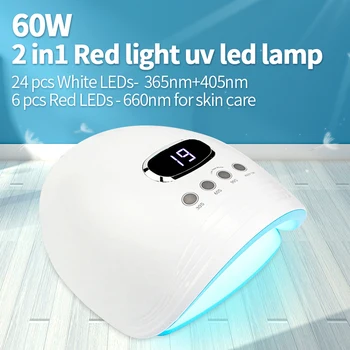 SIMINAIL 2019 60 w Nove LED Manicura UV Lak Lučka za Zdravljenje Gel Lak za Lase UV Rdeče Svetlobe Lampara LED 60 W Art sušenje