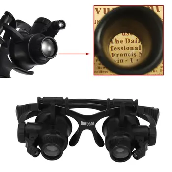 10X/15X/20X/25X Prenosni Zlatar Watchmaker Povečevalna Očala Povečevalna Glavo Očala Povečevalna Stekla LED Luči Popravila
