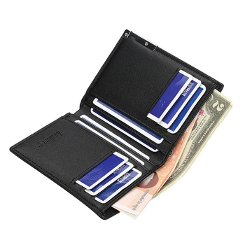 Klasična Moda Žogo Tiskanje Črno Pu Usnja Moške denarnice Bifold Imetnik Kreditne Kartice Fant Kratek Torbici, Moški