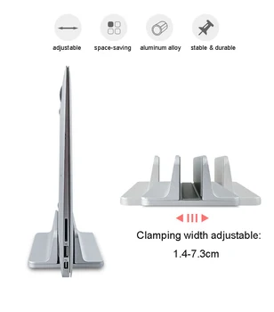 Navpično Nastavljiv Laptop Stojala Aluminija Prenosni Prenosni Gori Podporne Baze Nosilec za MacBook Pro Air Opremo HC001