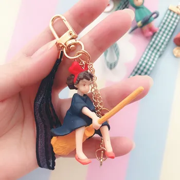 1 Pc novo Kawaii Studio Ghibli Hayao Miyazaki Kiki Keychain vrečko Obesek slika Igrače za otroke