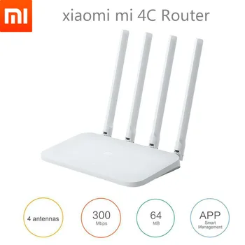 Xiaomi Mjia Pametnega Doma WIFI Usmerjevalnik 4C Roteador APP Nadzor 64 RAM 802.11 b/g/n, 2.4 G 300Mbps 4 Antena za Brezžični Usmerjevalniki Ponovitev