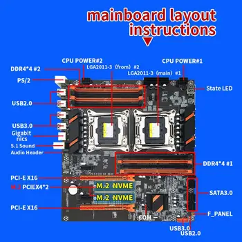 X99 Dual CPU Motherboard Stabilen, Hiter Računalnik Vezje Za Domačo Pisarno