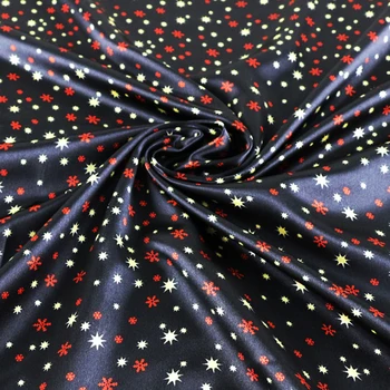 Črne Zvezde Materiala Za Tiskanje Obrti Diy Oblačila Oblazinjenje Tkanina Saten