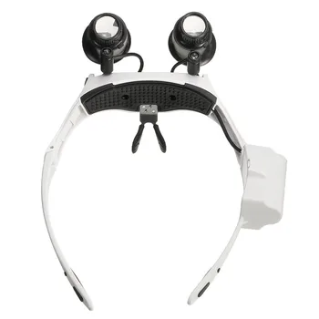 LED Magnifier Dvojno Eye Glasses Loupe Nakit Watch Popravila 8 Objektiv LED Luči Watchmaker Trak Povečevalno 10X 15X 20X 25X Očala