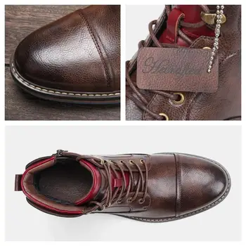 7-13 dolgo škornji za moške blagovne znamke 2020 moda udobno priložnostne čevlji za moške čevlji usnjeni #AL603C4