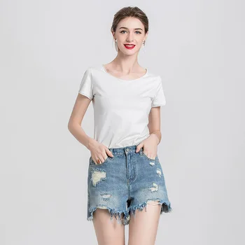 WYWAN 2020 nov prihod priložnostne poletje vroče prodaje denim ženske hlače visoko waists krzno, obložene noge-odprtine Plus velikost seksi kratke Jeans