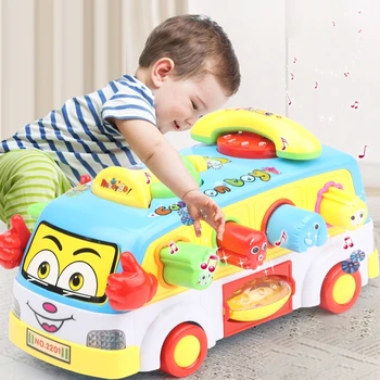Otroška Igrača Zabavno Avtobus Udarec In Šel Avto Predvajate glasbo, luči, Zgodnje Izobraževanje za 2 - 3 Leta Starih Dekleta Fantje Toddlers