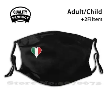 Italija Zastavo Kot Srce Z Bel Okvir Črne Barve Masko Stroj Filter Poletje Vroče Prodaje Usta Maske Italija Srce Zastavo