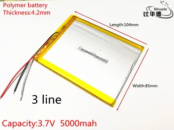 Tablični baterija 3 kabel za baterije 4285104 kapaciteto 5000 mAh polimer baterija za tablični računalnik 7 palčni 8 9 inch inch