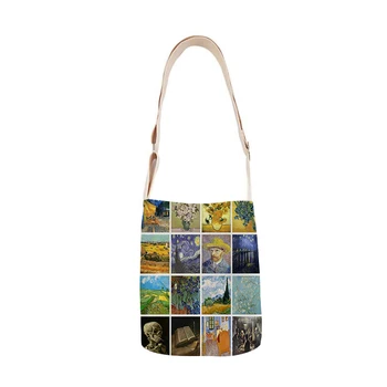 Van Gogh slikarstvo kombinacija ženske bombaž in lan mini torbici vrečko preprost mini messenger bag priložnostne messenger bag