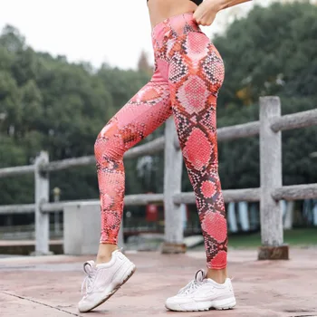 Ženske 3D Digitalni Tisk Dokolenke Fitnes Push Up Ženske Leggins 7 Barv Snakeskin Seksi Priložnostne Tiskanih Jeggings Vaja Legging