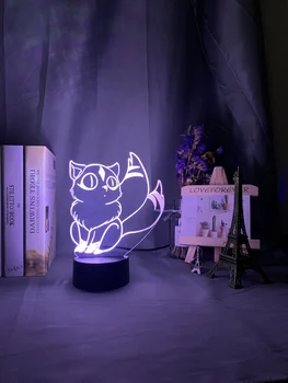 Srčkan Kirara Slika Led Nočna Lučka za Spalnica Dekoracijo LED Touch Senzor Pisane 3d Noč Svetlobe Edinstveno Anime Inuyasha Darilo