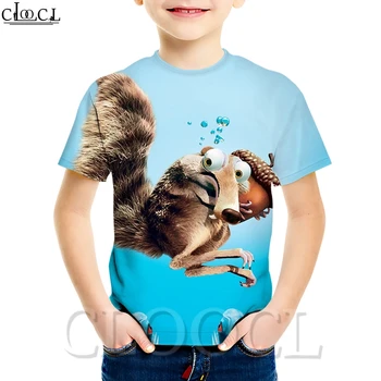 CLOOCL Ice Age Srčkan Grafični otroška T-shirt 3D Tiskanih Priložnostne Puloverju Risanka Poletje Kratka sleeved Fantje in Dekleta Univerzalni