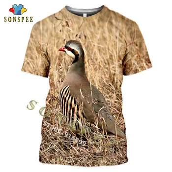 Živali, Lov Partridge Ptica 3D Tiskanja Harajuku T-Shirt Priložnostne Poletje Moda za Moške tshirt Chukar Kratek rokav Ulične Unisex