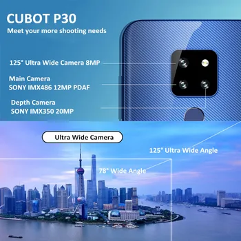CUBOT P30 Mobilnikov Prstnih Odklenjena Pametni telefon Android 9.0 Pie 4G Obraz ID AI Zadnji Trojni Fotoaparat na Dotik Mobilni Telefon