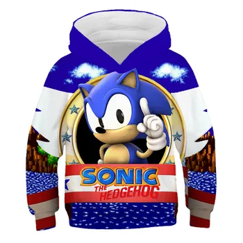 2020 Sonic Hedgehog Moda fantje dekleta Risanka 3D Tiskanja Otroci, Otroci Oblačila Sonic hoodies Vrh Jesenskih in zimskih Oblačil