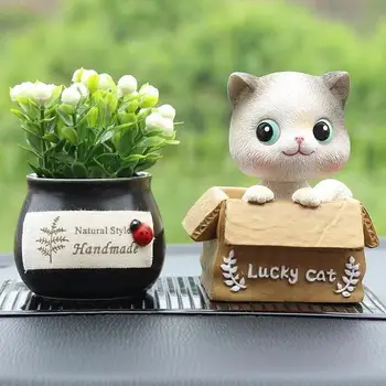 Inovativne avto dom okraski za avto armaturne plošče dekoracijo luštna mačka tresenje glave avto dobave srčkan notranje zadeve risanka okraski